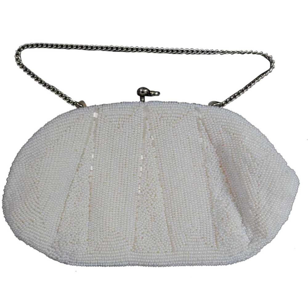 White Beaded Evening Purse / Clutch - image 1