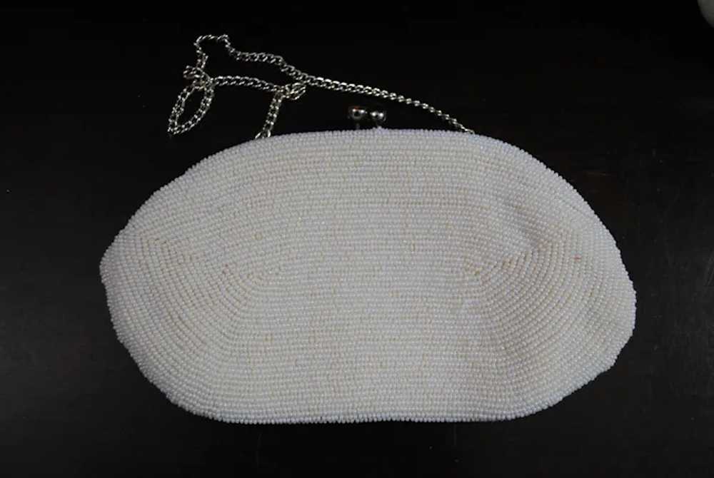 White Beaded Evening Purse / Clutch - image 4