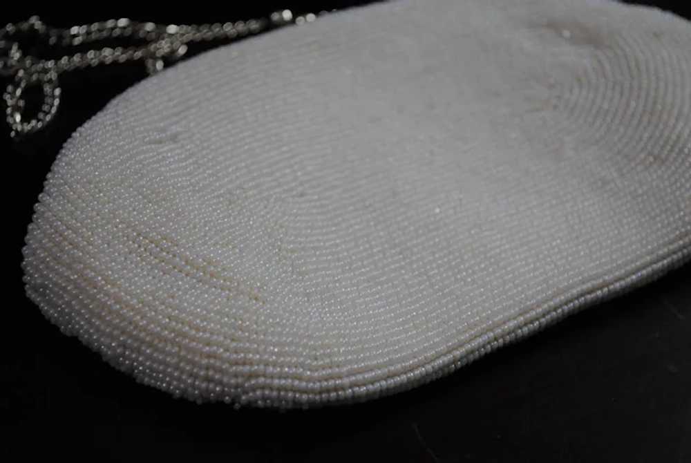 White Beaded Evening Purse / Clutch - image 5