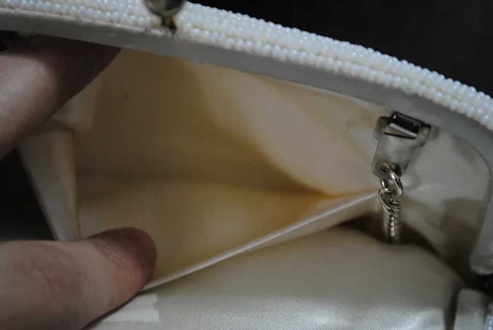 White Beaded Evening Purse / Clutch - image 9