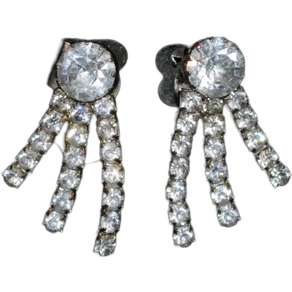 Pair of Rhinestone Comet Prong Set Shoe Clips - image 1