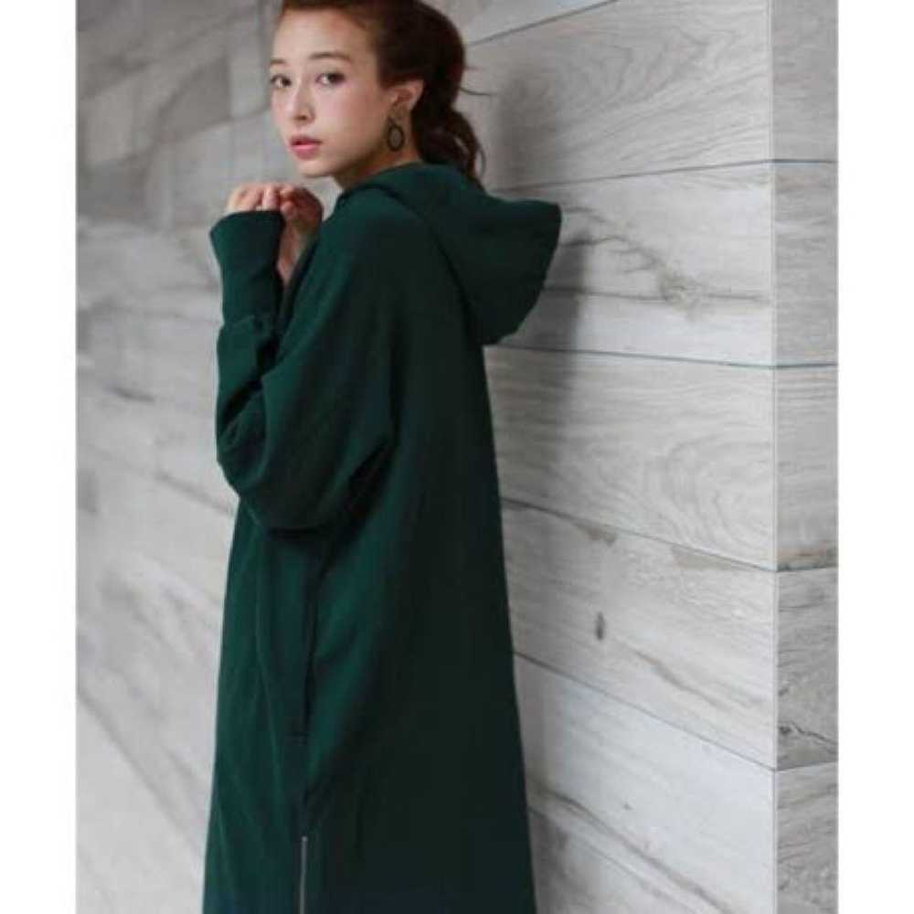 Hunch Hoodie Side Zip One Piece Long Dress Green - image 2