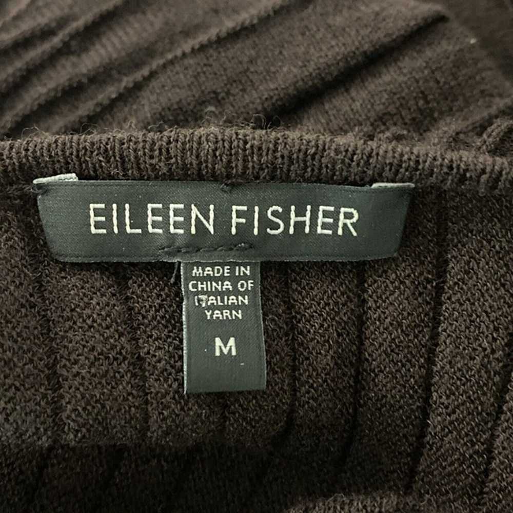 Eileen Fisher Medium 100% Wool Pleated Ribbed Fit… - image 5