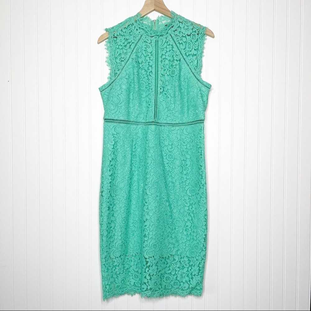 Bardot Lace Panel Dress in Mint NWOT 10 - image 3