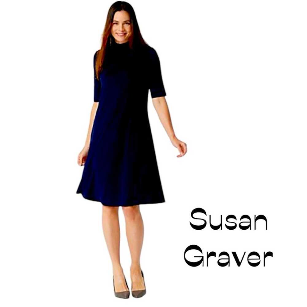 Susan Graver Black Mock Turtleneck Coastal Cruise… - image 1