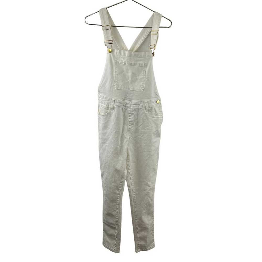 We Wore What White Denim Overalls Cotton Stretch … - image 2