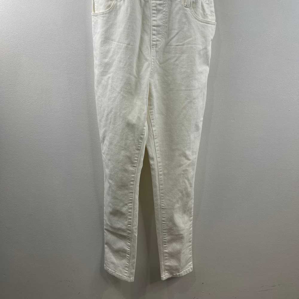 We Wore What White Denim Overalls Cotton Stretch … - image 4