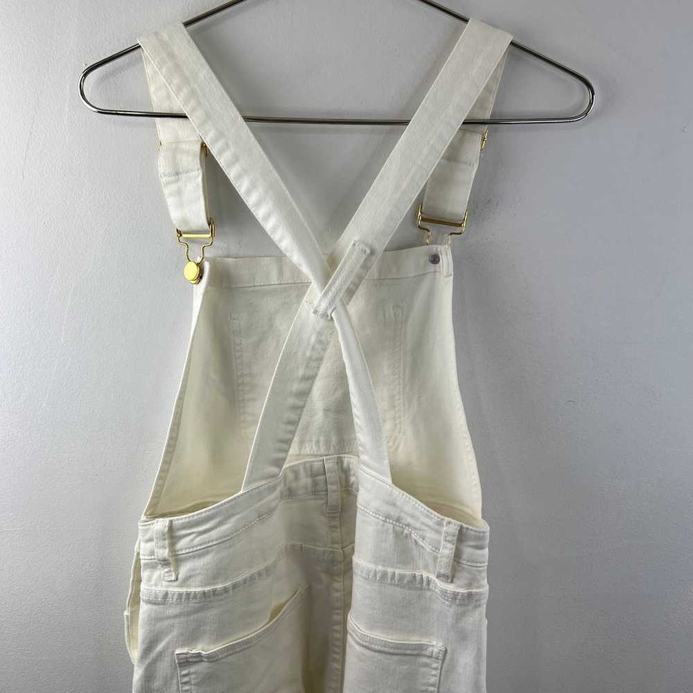 We Wore What White Denim Overalls Cotton Stretch … - image 6