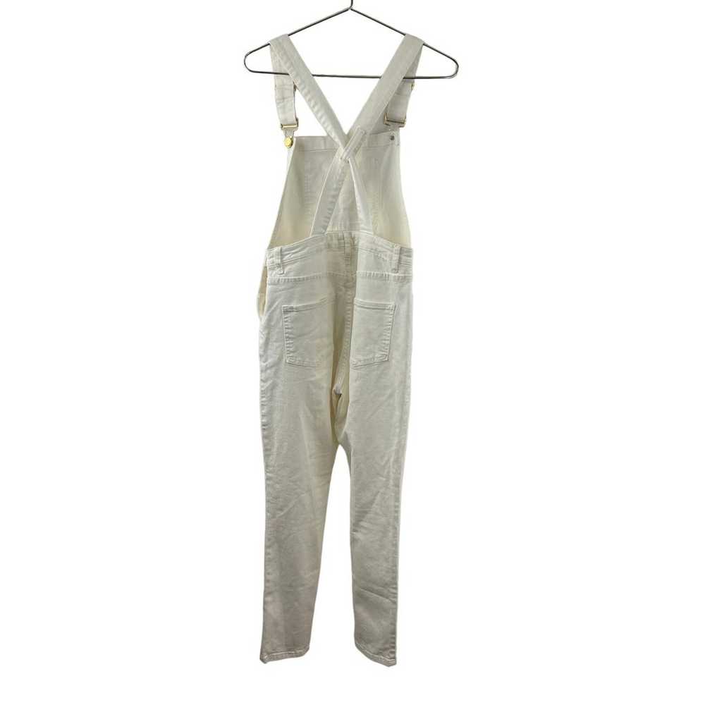 We Wore What White Denim Overalls Cotton Stretch … - image 7