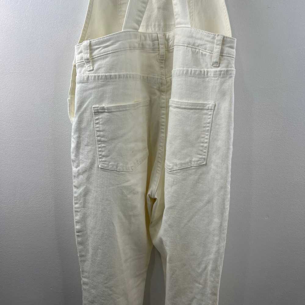 We Wore What White Denim Overalls Cotton Stretch … - image 8