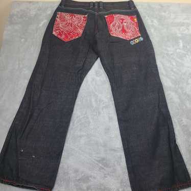 Coogi Mens deals 40×35 Black Denim Jeans Baggy Embellished Urban