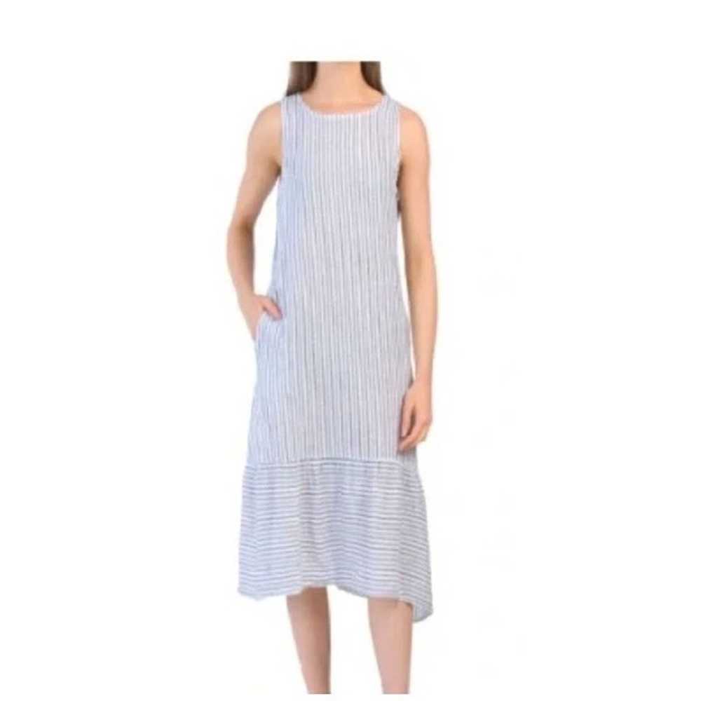 Francesca Bettini linen sleeveless midi dress str… - image 1