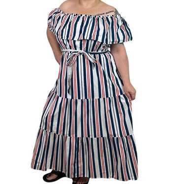 Lane Bryant 4 in 1 Maxi Dress Red White and Blue