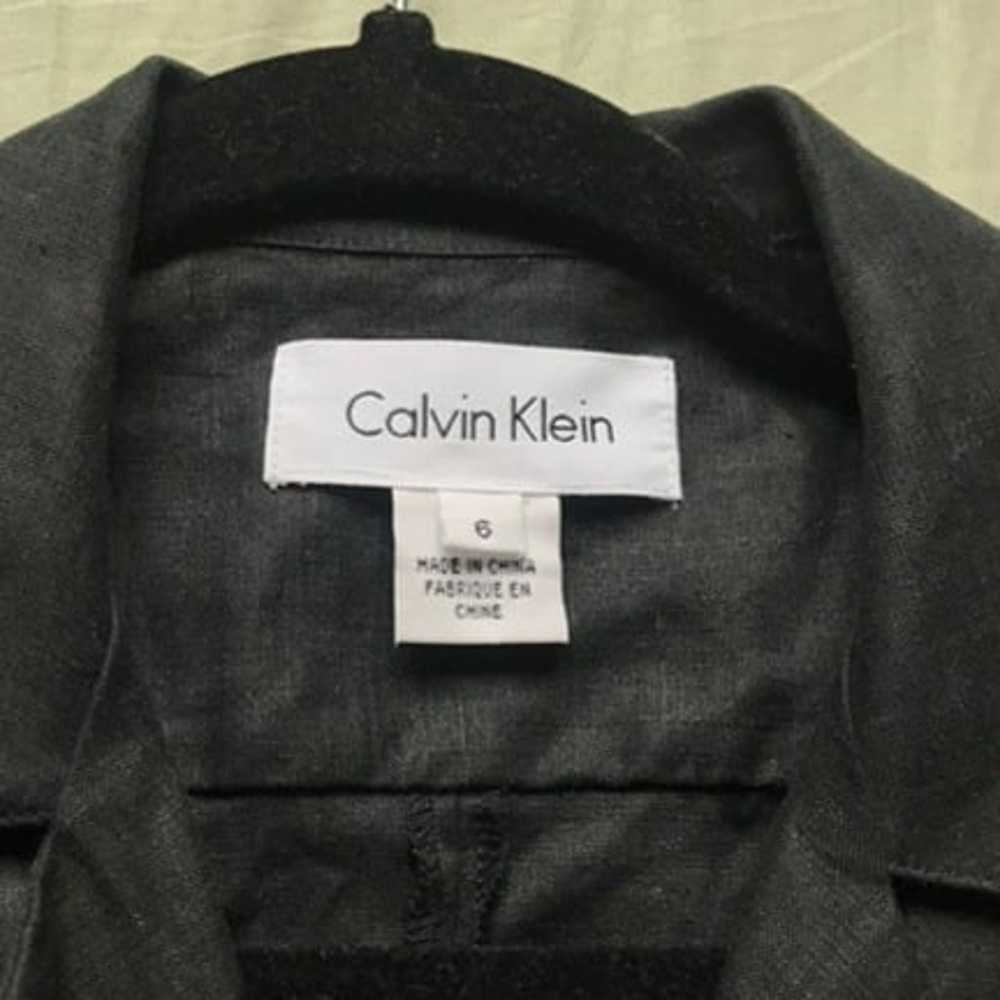 Calvin Klein 100% Linen Button Down Black Short S… - image 4