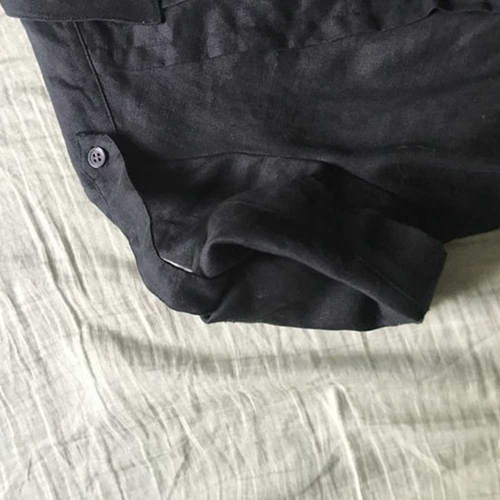 Calvin Klein 100% Linen Button Down Black Short S… - image 6