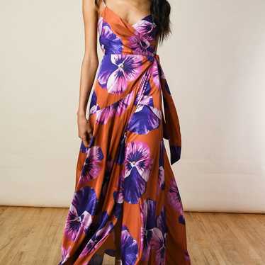 Anthropologie Hutch floral maxi wrap dress