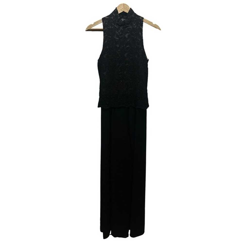 Cache Black Chiffon with Black Lace Overlay Jumps… - image 2