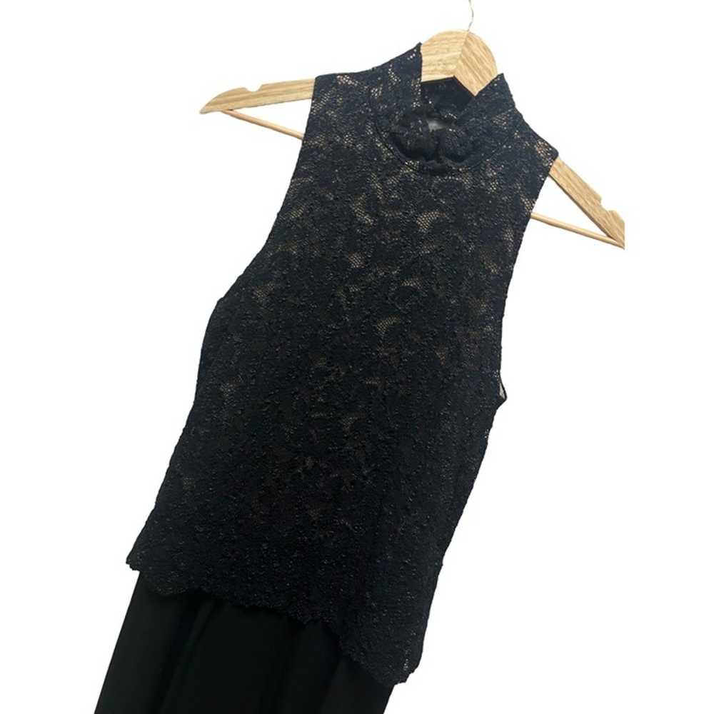 Cache Black Chiffon with Black Lace Overlay Jumps… - image 3