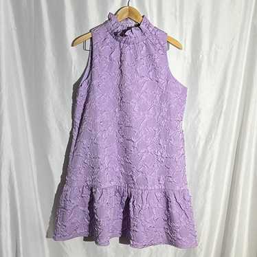 THML Lilac floral embossed textured mini dress sle