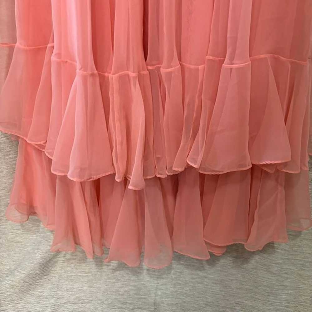 Vintage 1960s Jack Bryan Gown Peach Chiffon Belte… - image 4