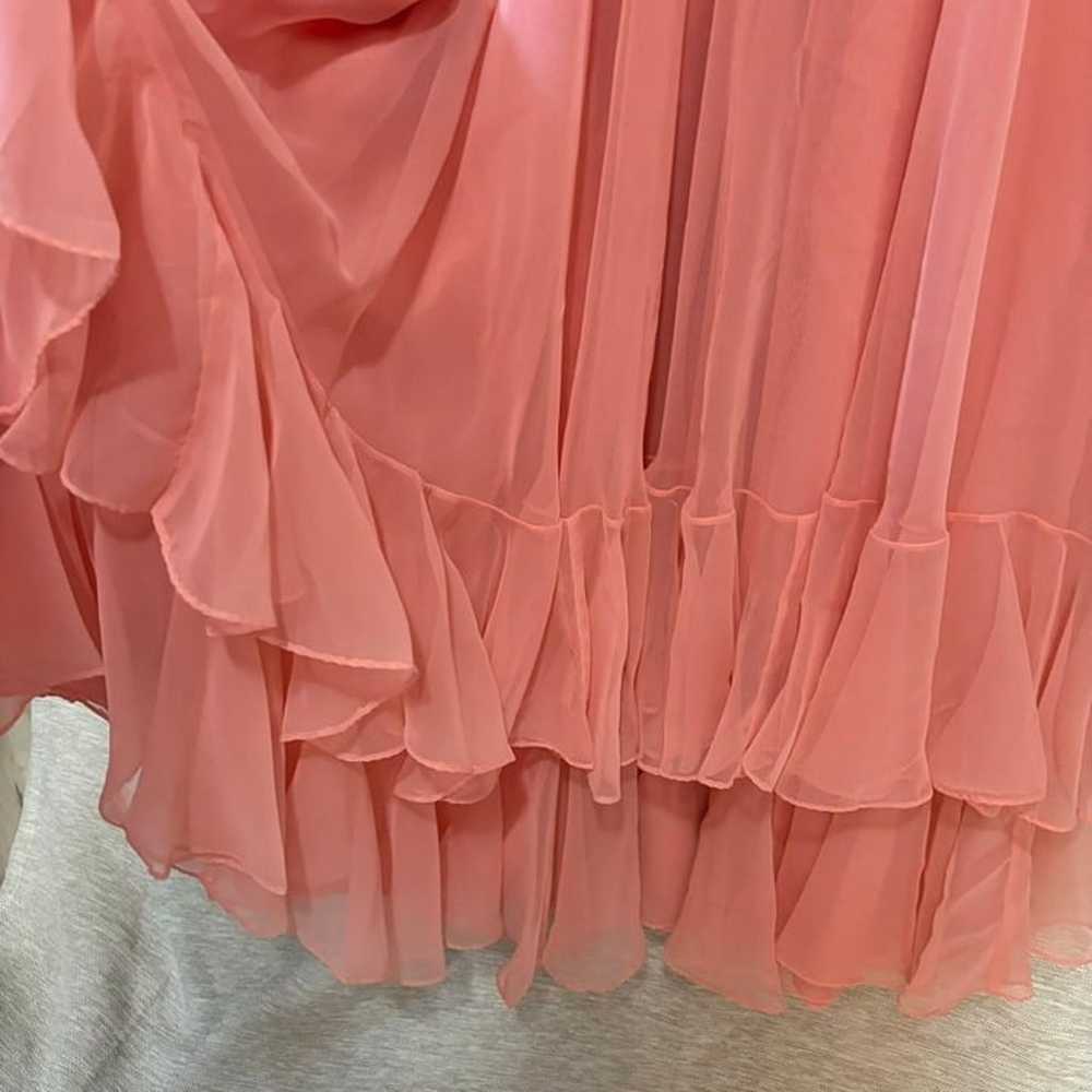 Vintage 1960s Jack Bryan Gown Peach Chiffon Belte… - image 5