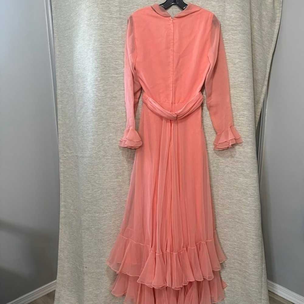 Vintage 1960s Jack Bryan Gown Peach Chiffon Belte… - image 8