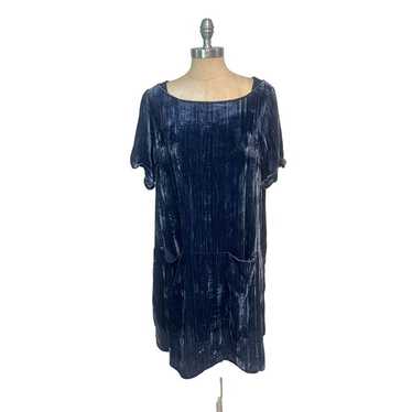 Anthropologie Floreat Navy Blue Crushed Velvet Poc