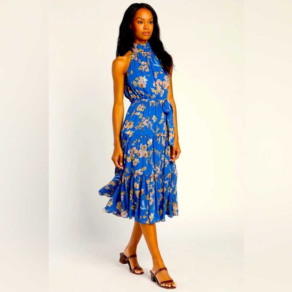 NEW Lulus Stunning & Chic Blue Floral Tiered Halt… - image 5