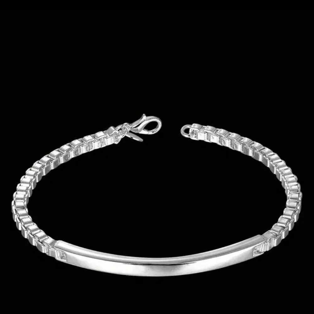 Sterling Silvery-Plated Charm Bracelet - image 3