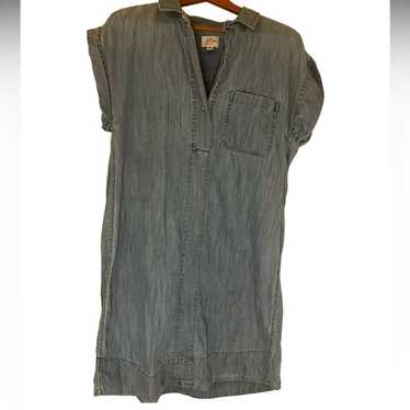 J Crew V-neck short sleeve denim dress, size Medi… - image 1