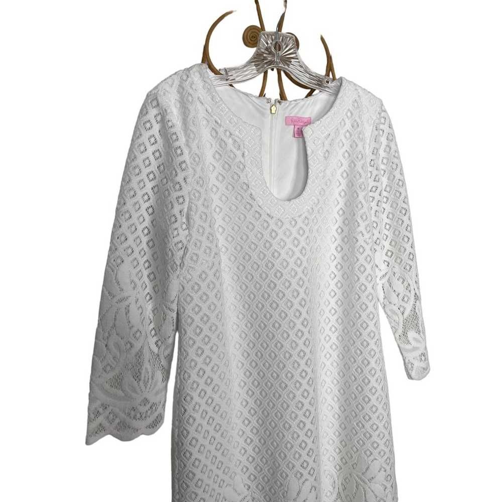 Lily Pulitzer Mara White  Resort Lace Dress M - image 3