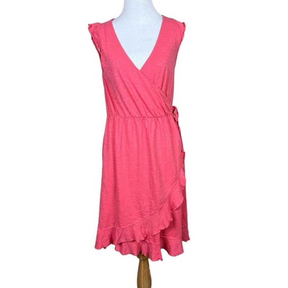 Pact Dress Womens M Pink Organic Cotton Ruffle Tr… - image 1