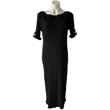 Lauren Ralph Lauren Maxi Dress Ribbed Black Sz Med