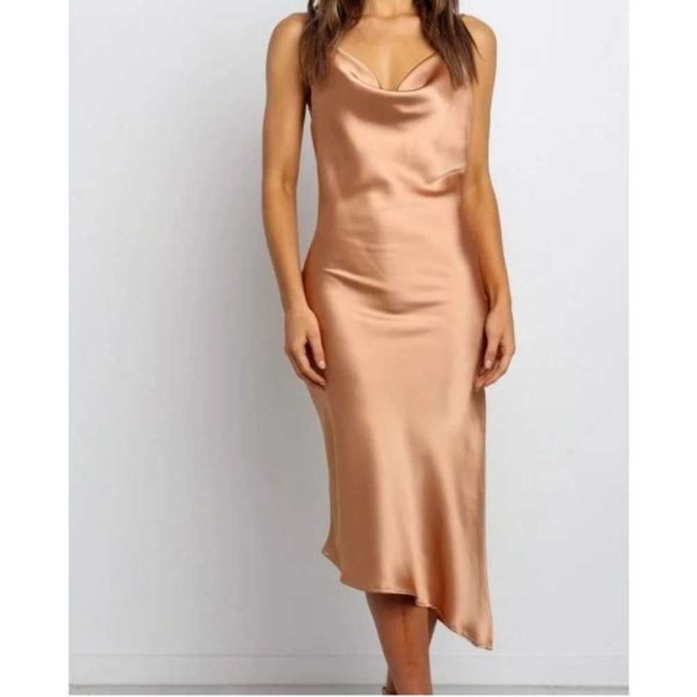 Petal & Pup CYPRUS Satin Midi DRESS in Gold Size … - image 1