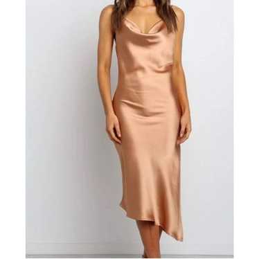 Petal & Pup CYPRUS Satin Midi DRESS in Gold Size … - image 1