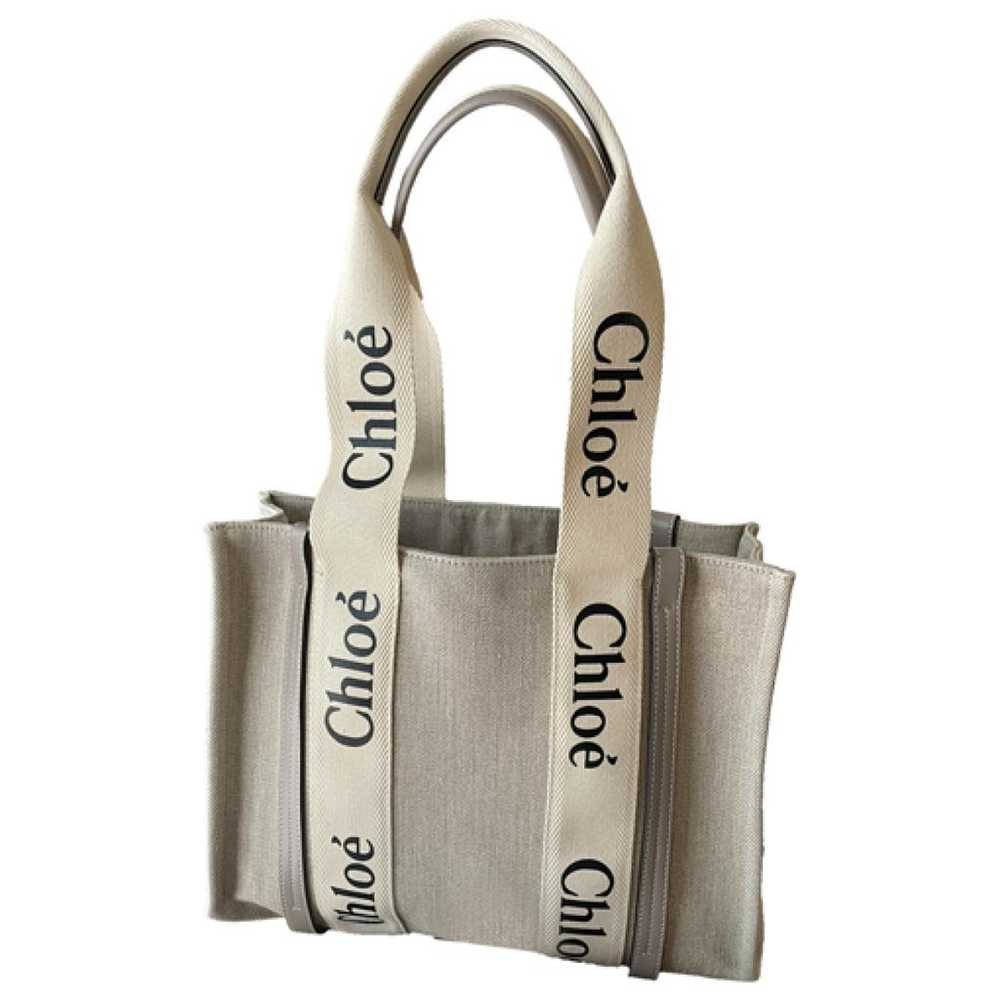 Chloé Woody linen tote - image 1