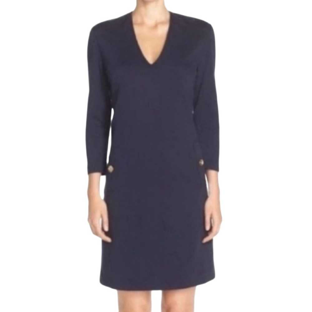 Eliza J Ponte V Neck 3/4 Sleeve Shift Dress, 14 - image 1