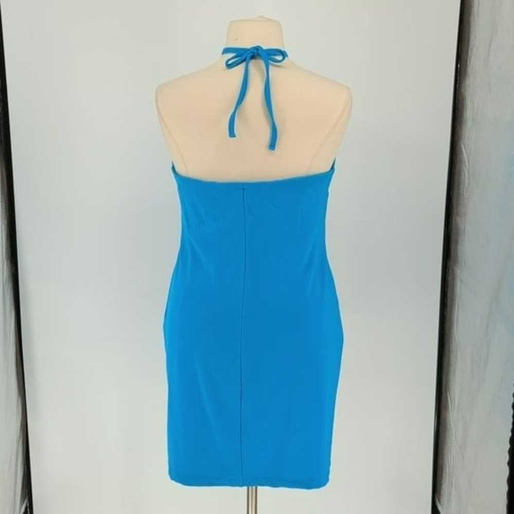 Boston Proper Halter Knit Dress Blue XL 90s y2k t… - image 2