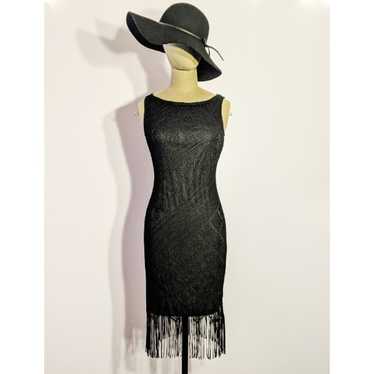 Crotchet lace with fringe midi dress - image 1