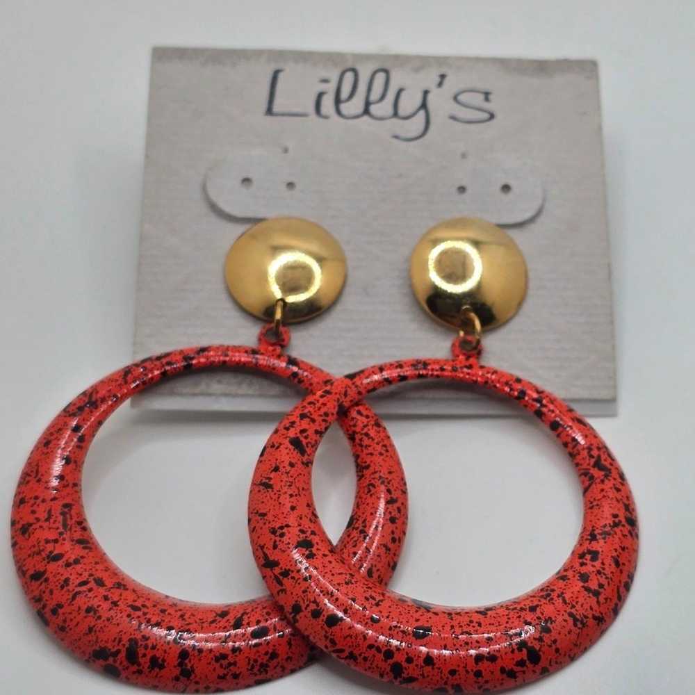 "Lot of 4 Pairs Vintage 1980s Lilly’s Earrings – … - image 4