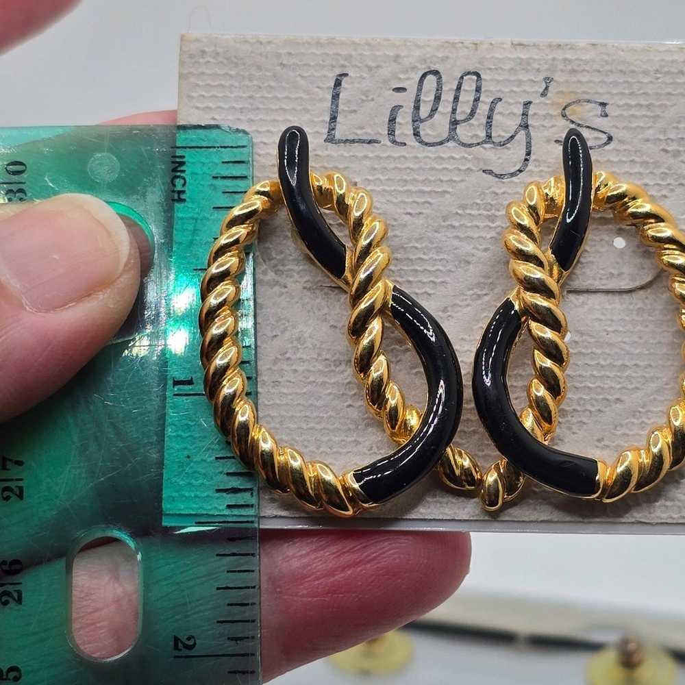 "Lot of 4 Pairs Vintage 1980s Lilly’s Earrings – … - image 6