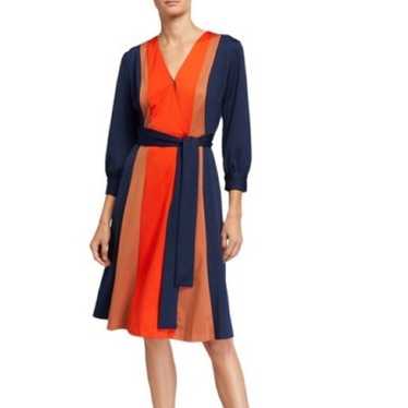 Neiman Marcus Color Block Draped Knee Length Dress - image 1