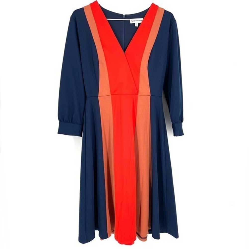 Neiman Marcus Color Block Draped Knee Length Dress - image 2