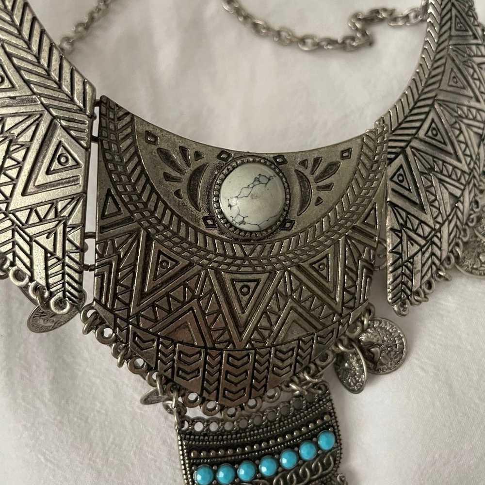 Native American Unique Vintage Coin Necklace - image 2