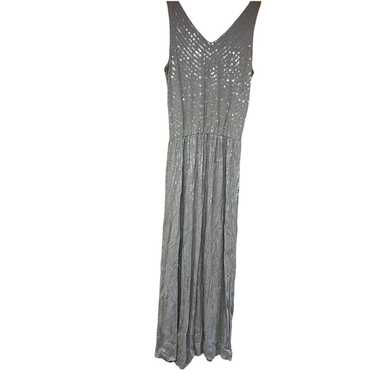 Garnet Hill Festival Gray Sequin Sparkly V Neck  … - image 1