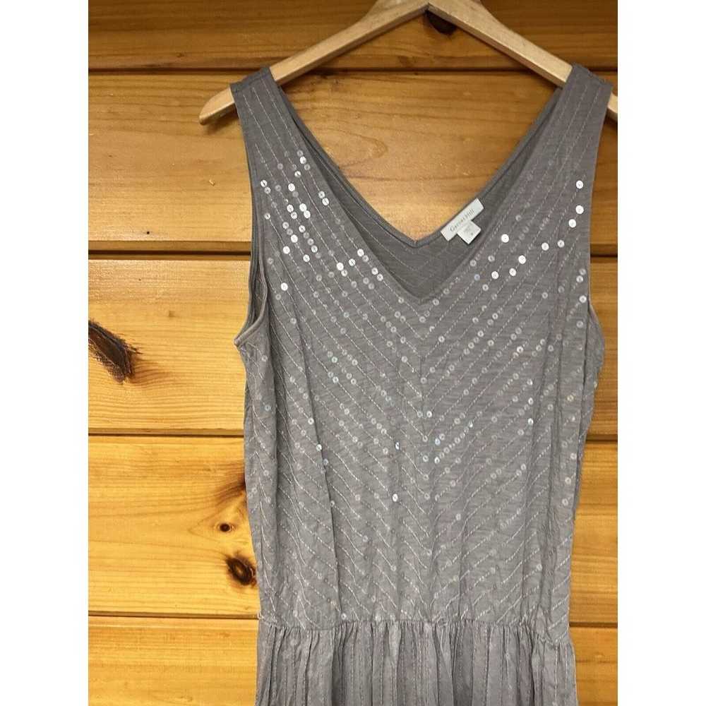 Garnet Hill Festival Gray Sequin Sparkly V Neck  … - image 4