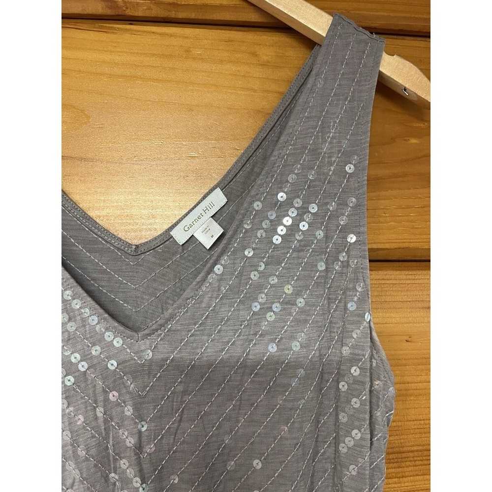 Garnet Hill Festival Gray Sequin Sparkly V Neck  … - image 5