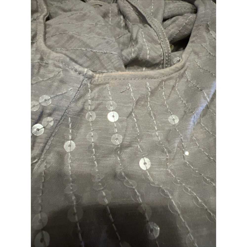 Garnet Hill Festival Gray Sequin Sparkly V Neck  … - image 9