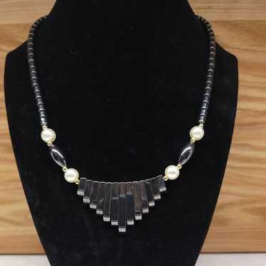 Vintage Natural Hematite Stone Necklace