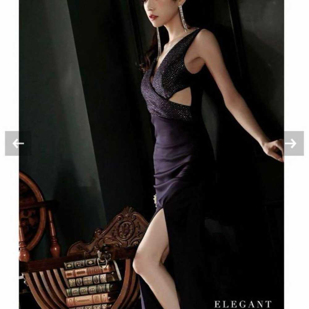 Beaded long dress in purple. - image 2